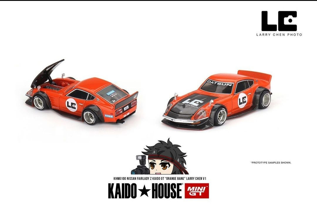 Kaido House x Mini GT 1:64 Nissan Fairlady Z Kaido GT Orange Bang Larry Chen V1