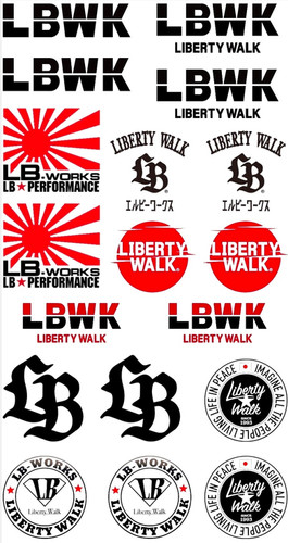 Liberty Walk LBWK Vinyl Sticker Decal Sheet Version 1 | Mini GT ...