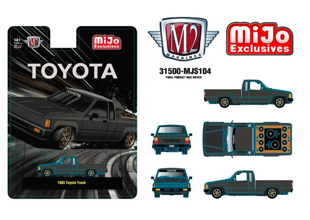 *Chase* M2 Machines 1:64 1985 Toyota Pickup Truck Slammed Custom Matte Grey
