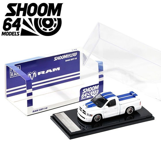 GCD 1:64 2003 Dodge Ram SRT-10 Pickup White with Blue Stripes