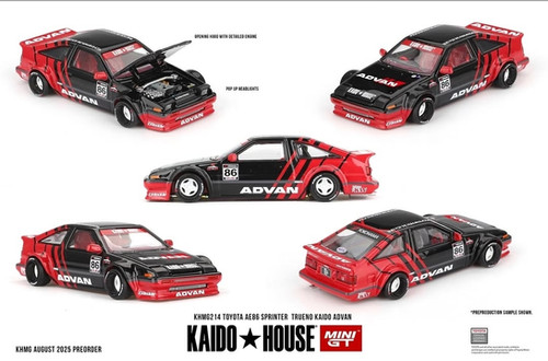 Kaido House x Mini GT 1:64 Toyota AE86 Sprinter Trueno Kaido Advan