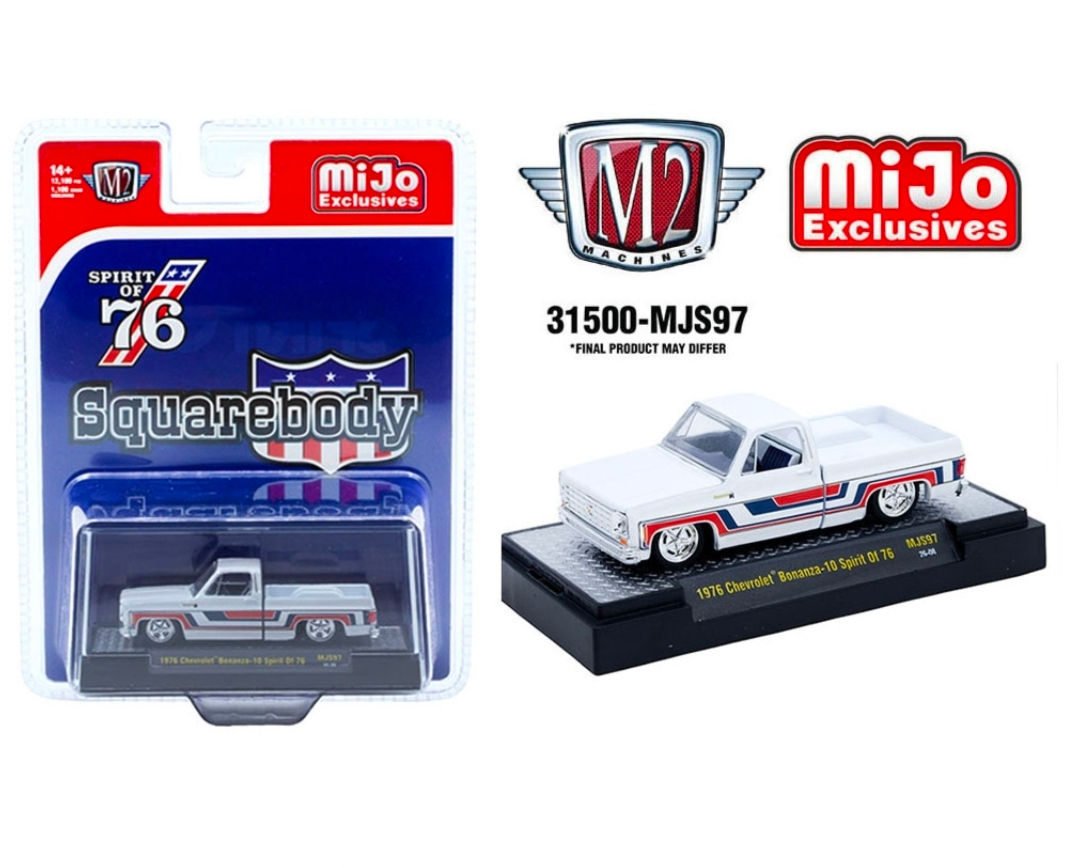M2 Machines 1:64 1976 Chevrolet Silverado Bonanza 10 SPIRIT OF 76 Squarebody USA