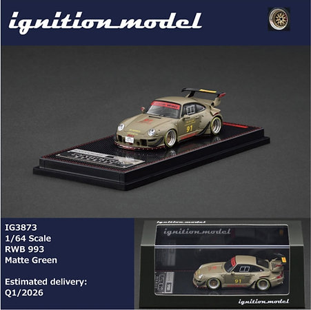 Ignition Model 1:64 Porsche Rauh-Welt Begriff RWB 993 in Matte Green