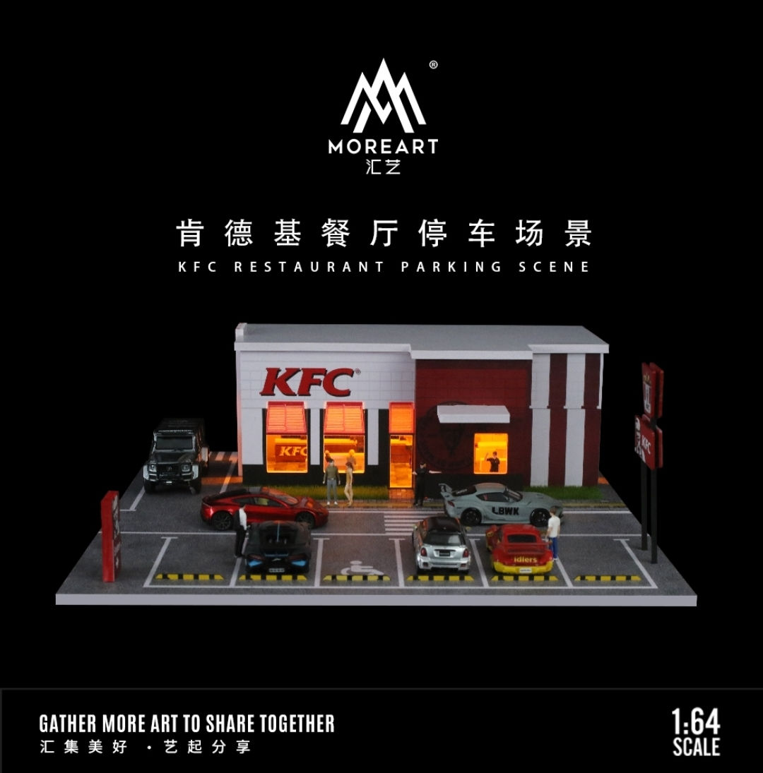 More Art 1:64 Diorama KFC Restaurant Parking Lot Scene