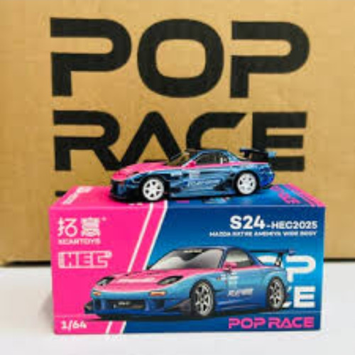 POPRACE PR64-287 RX-7 シルバークローム Poprace 1/64 萬事得Mazda RX7 RE-AMEMIYA 銀色Chrome IAM 合金