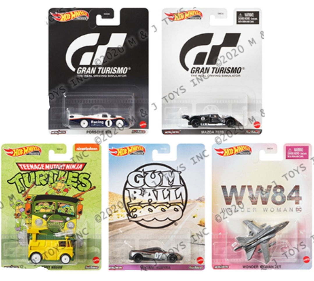 Hot Wheels Retro Entertainment 2020 "T" Set of 5 Cars