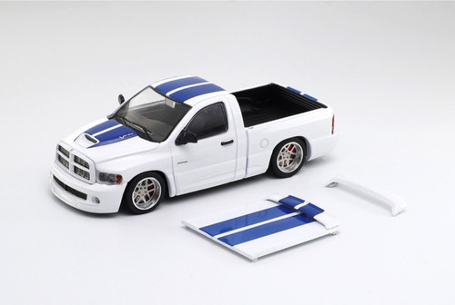 GCD 1:64 2003 Dodge Ram SRT-10 Pickup White with Blue Stripes