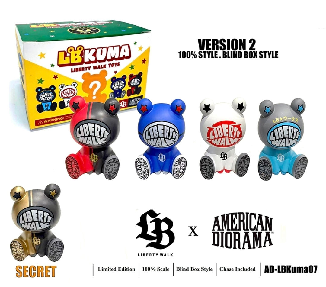 Liberty Walk x American Diorama Figures LB KUMA 100% 2.75″ Blnd Box 4 Pack