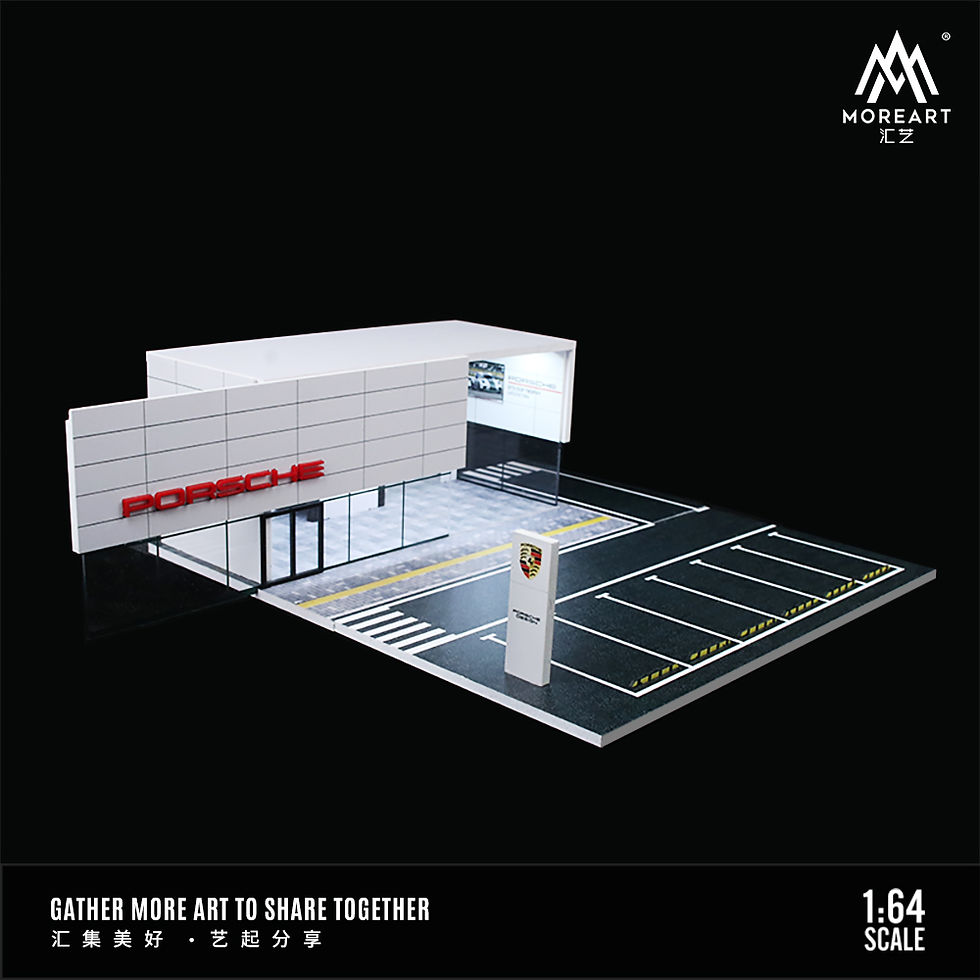 Thumbnail: More Art 1:64 Scale Diecast Diorama Porsche Showroom with Lighting