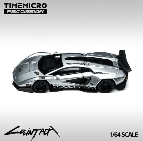 Time Micro x PSC Design 1:64 Lamborghini Countach V Silver Bullet