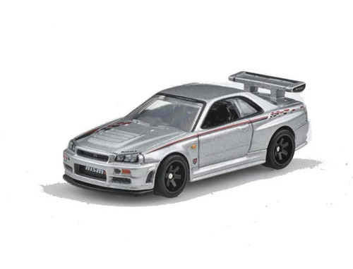 Hot Wheels Nismo ミニカー シルバー Hot Wheels Nissan Skyline GT-R R34 1:64 Car - Silver for