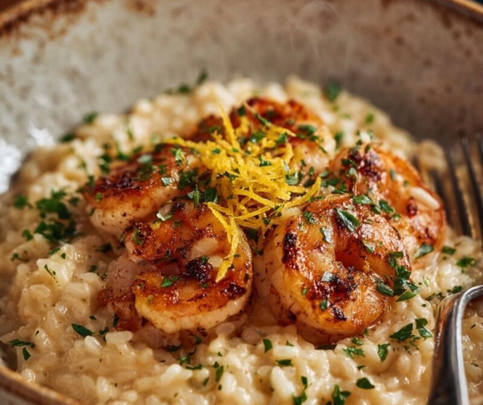 Coastal Date Night | Creamy Blackened Shrimp Risotto