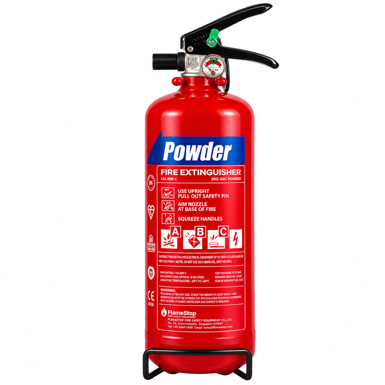 2KG DRY CHEMICAL FIRE EXTINGUISHER (1 YEAR)