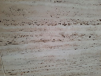 Porous structure of travertine stone with natural cavities