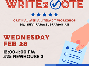 CODE^SHIFT to host Write2Vote Critical Media Literacy Workshop on February 28