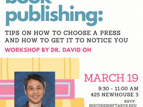 CODE^SHIFT to host book publishing workshop led by Dr. David Oh on March 19