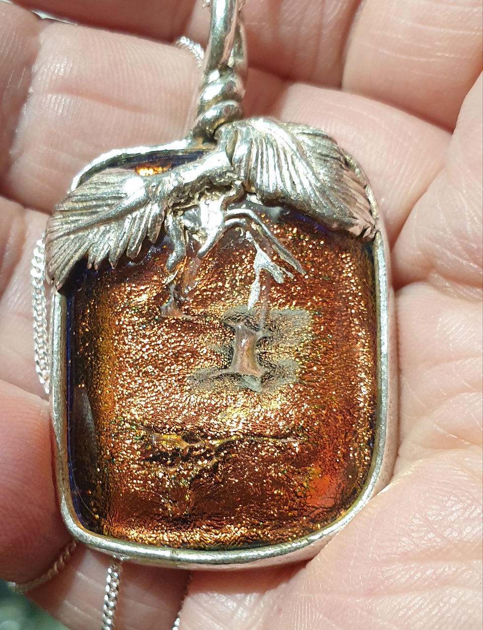 Thumbnail: Copper square with silver surround and leaves