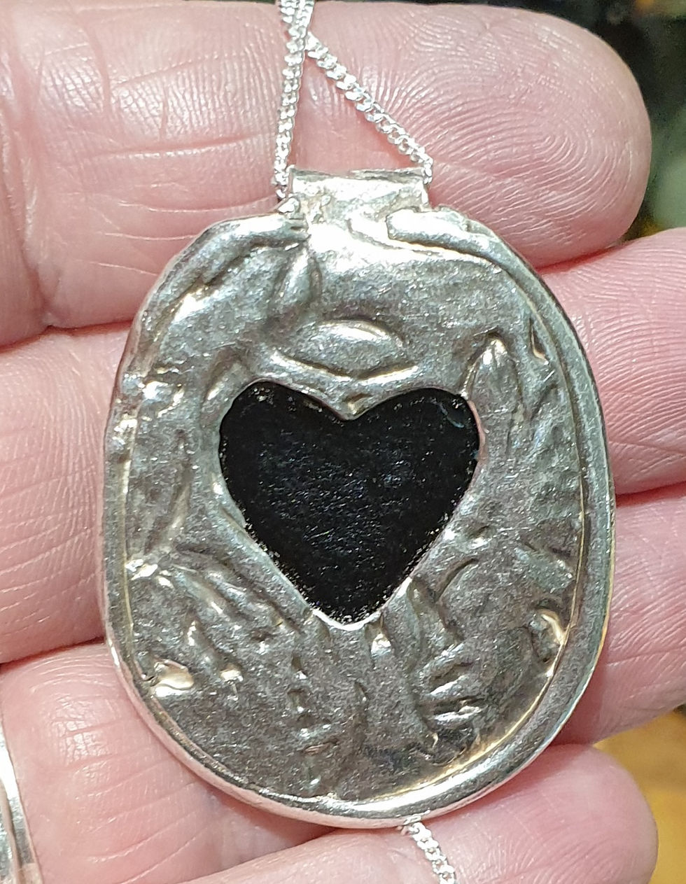 Thumbnail: Copper cabochon in silver surround