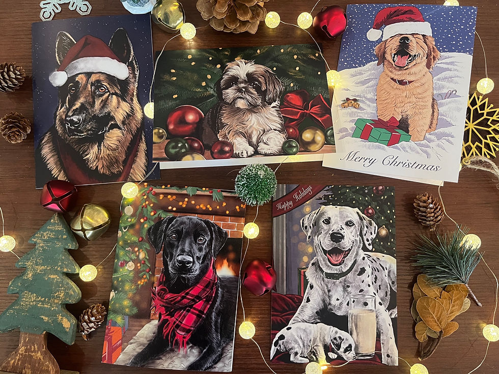 5 Printable Dog Christmas Cards
