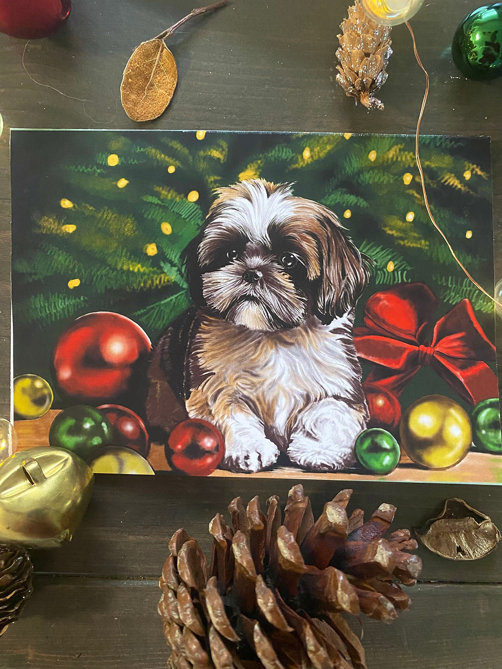 Printable Shih Tzu Christmas Card