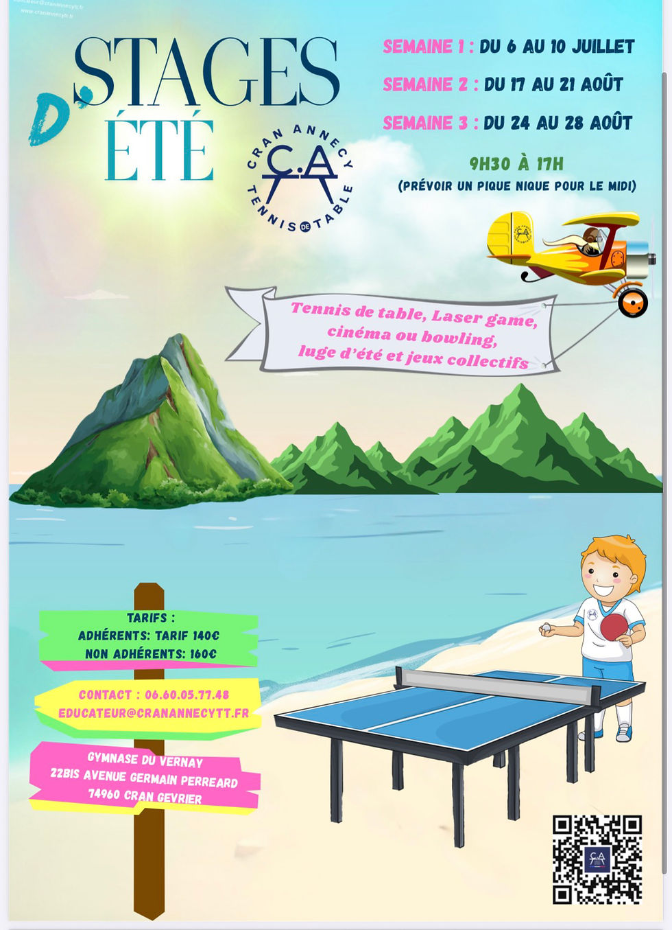 Stage d’été du 6 au 10 juillet 