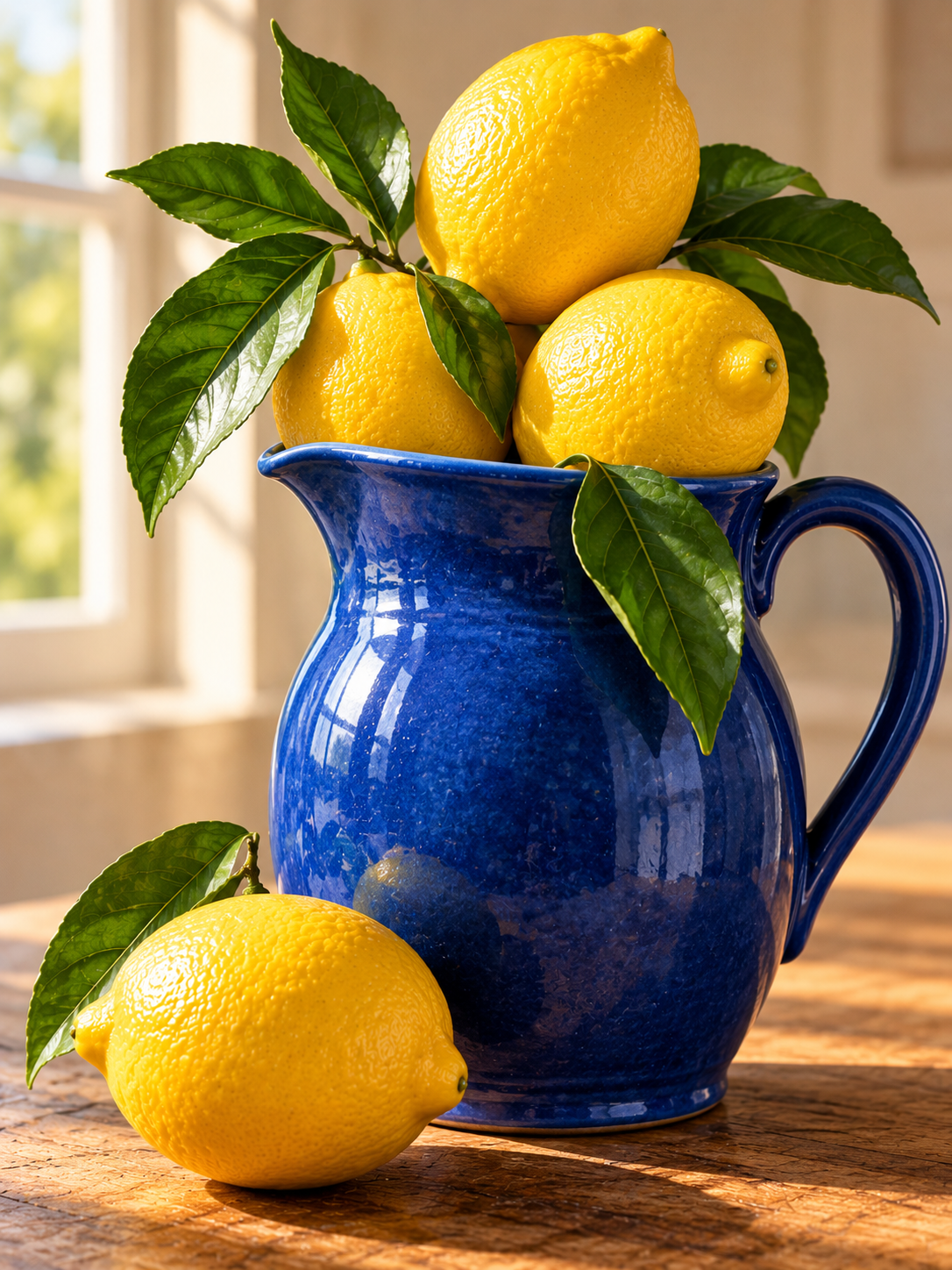Diamond Painting Citrons et Pichet Bleu – 30 × 40 cm