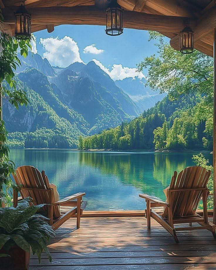 Chaises avec vue sur la montagne