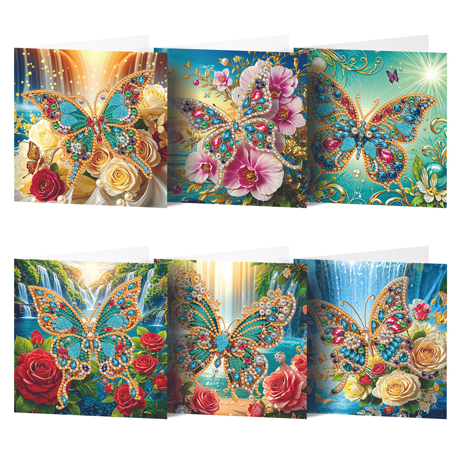 Lot de 6 cartes "papillons"
