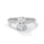 Bague de fiançailles classique diamant ovale 2 carats or blanc vue de face PIRMA Paris