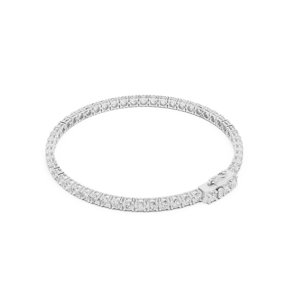 Miniature : Tennis Bracelet 8 Carats en diamants de laboratoire et or blanc 18 carats – Vue de haut | PIRMA Paris