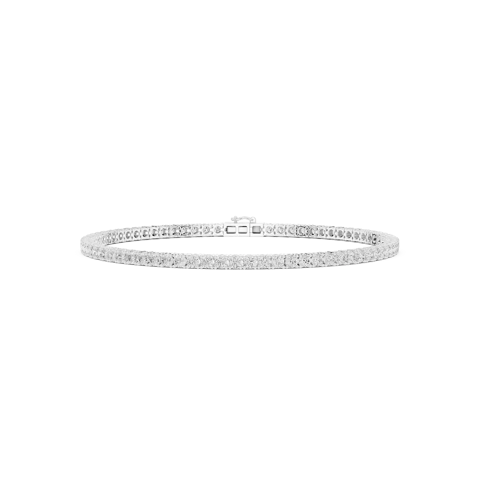 Miniature : Tennis Bracelet 3 Carats en diamants de laboratoire et or blanc 18 carats – Vue de face | PIRMA Paris