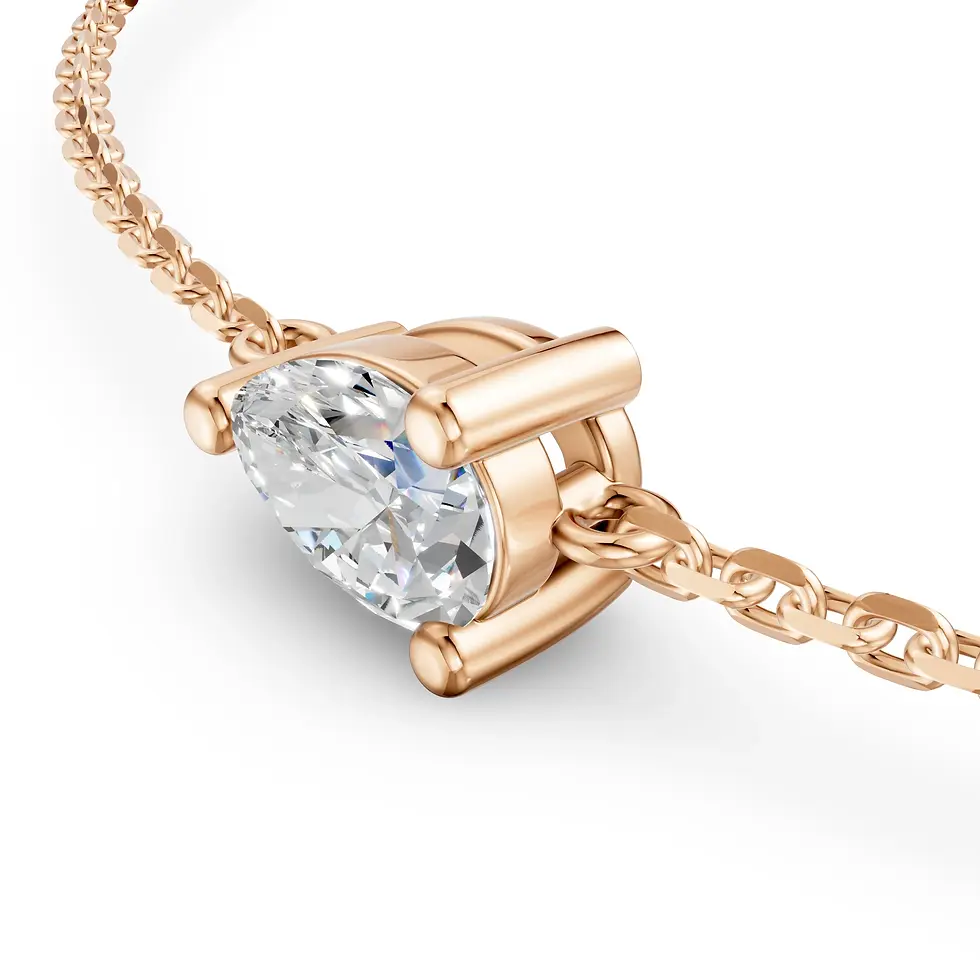 Miniature : Bracelet diamant poire or rose zoom sur le diamant