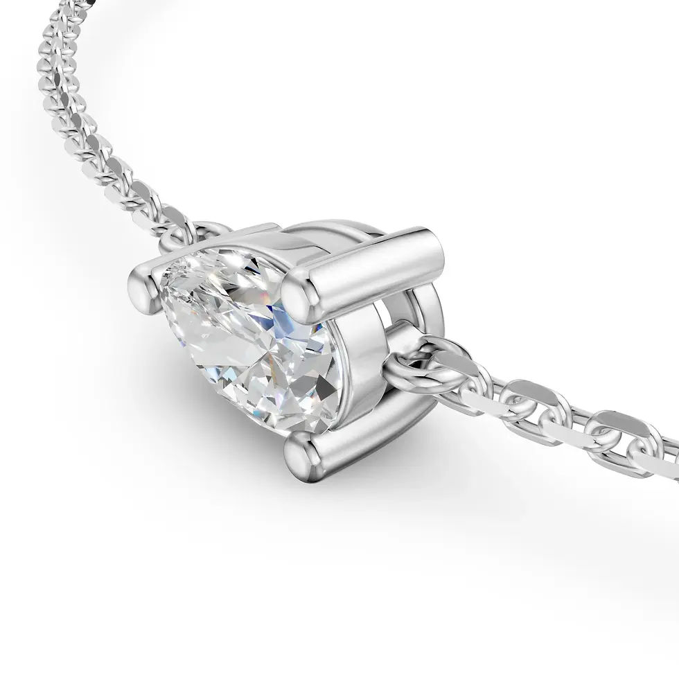 Miniature : Bracelet diamant poire or blanc zoom sur le diamant