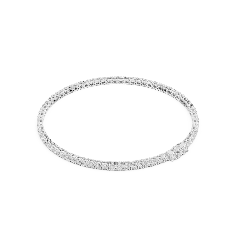 Miniature : Tennis Bracelet 3 Carats en diamants de laboratoire et or blanc 18 carats – Vue de haut | PIRMA Paris