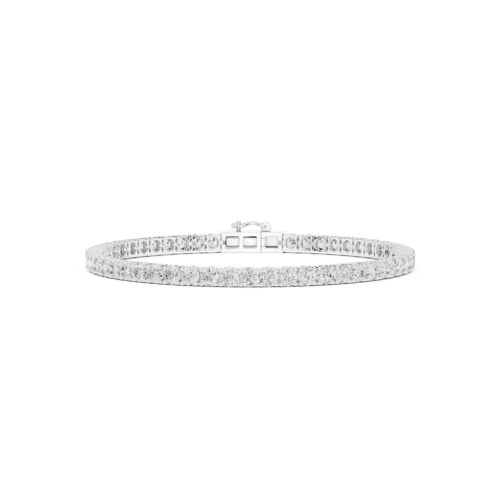 Tennis Bracelet 8 Carats en diamants de laboratoire et or blanc 18 carats – Vue de face | PIRMA Paris