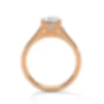 Miniature : Bague de fiançailles classique diamant ovale 2 carats or rose vue de profil PIRMA Paris