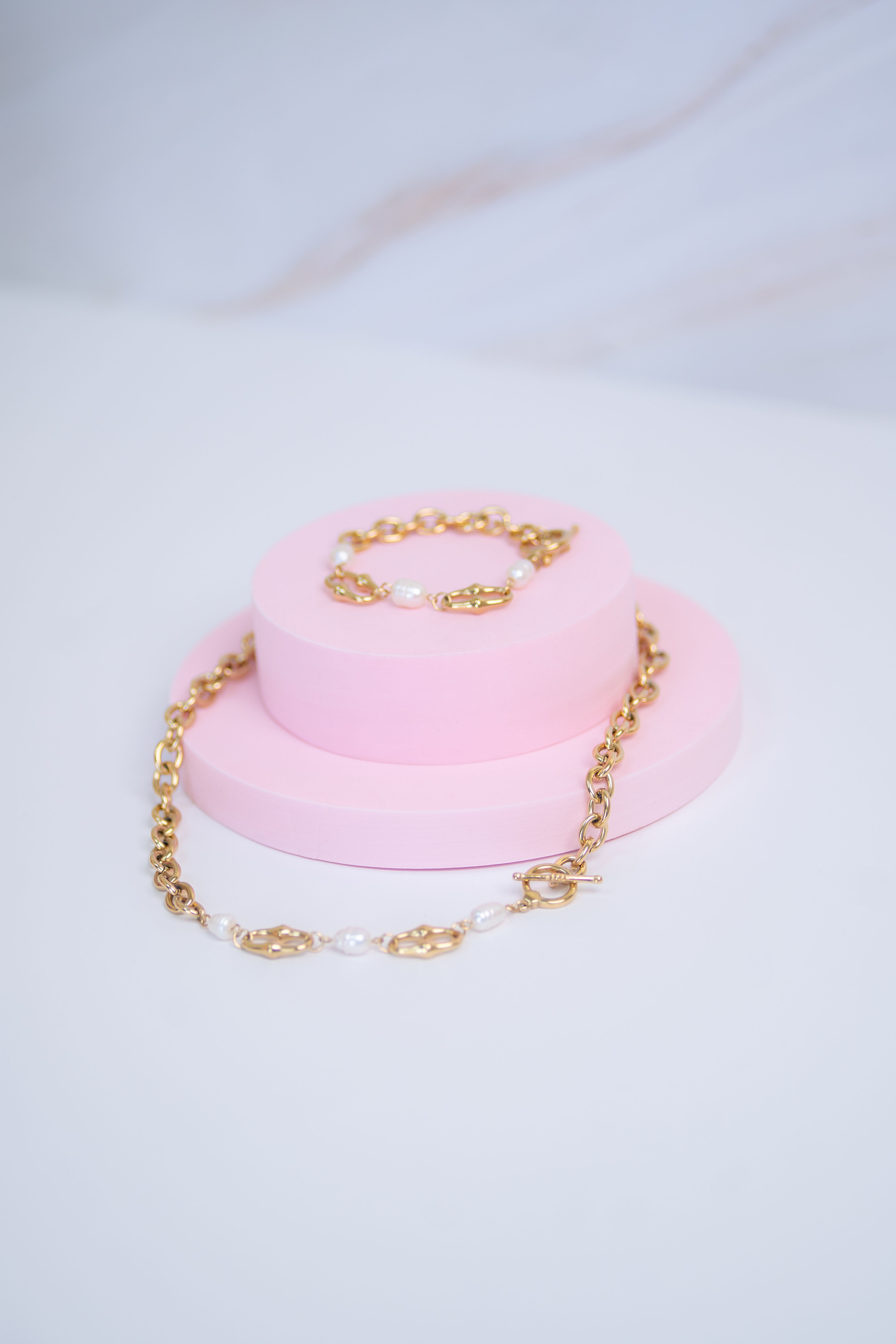 Collar eslabón perla cultivada