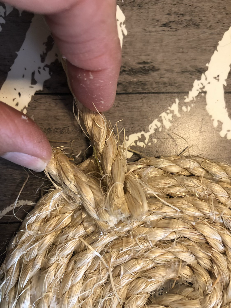 Bunny made with rope.