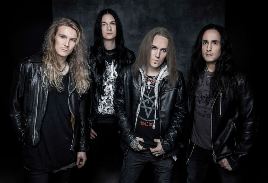 Bodom After Midnight at their only group shot with Alexi Laiho. Other band member were Waltteri Väyrynen, Daniel Freyberg, and Mitja Toivonen.