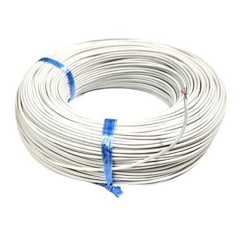 Miniatura: 100 Metros Cabinho Flexível Bitola 22awg = 0,30mm Cor Branco 70° 300V Cobre NU