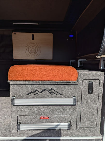 Fahrt Systems Kitchen Drawer installed in a Toyota Tacoma with a Yucca Pac canopy