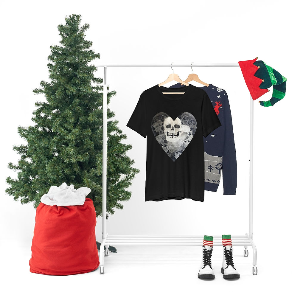 Thumbnail: Heart of Skulls Love is Eternal Halloween Unisex Jersey Short Sleeve T-Shirt