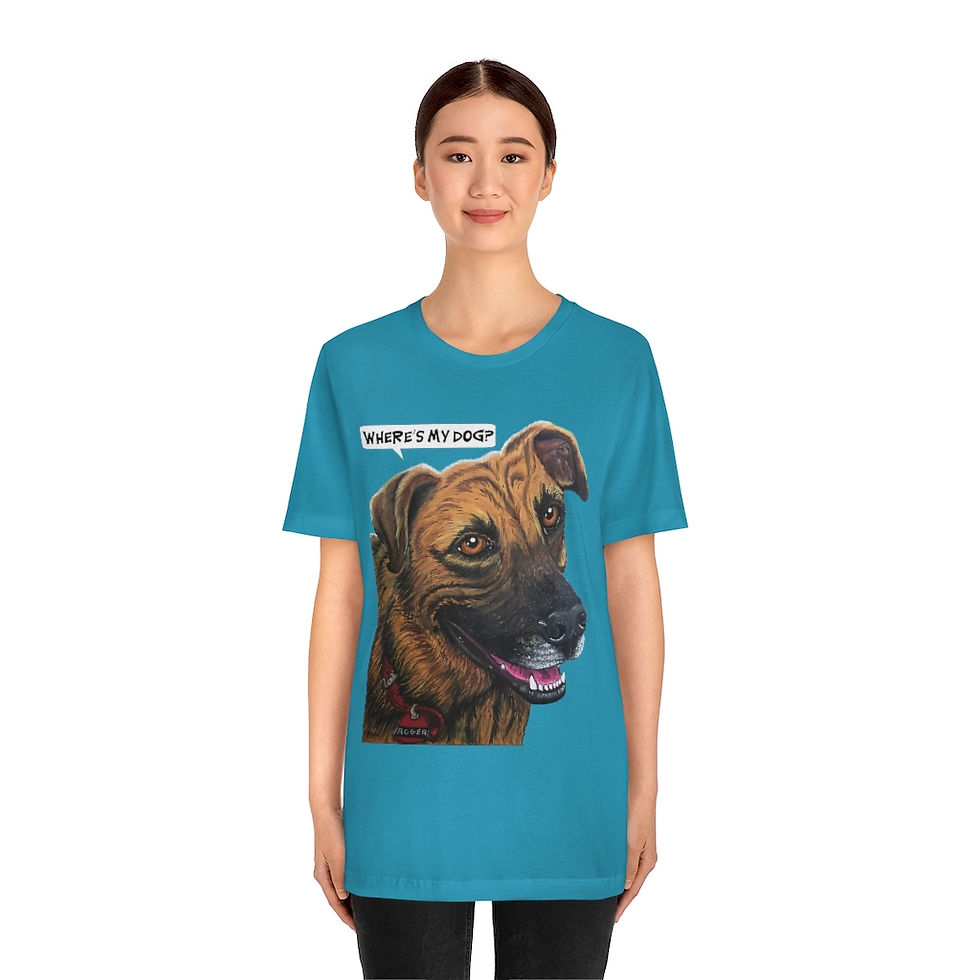 Thumbnail: Where's My Dog? I Am A Rescued Fur Baby Paw Print Unisex Jersey Short Sleeve Tee