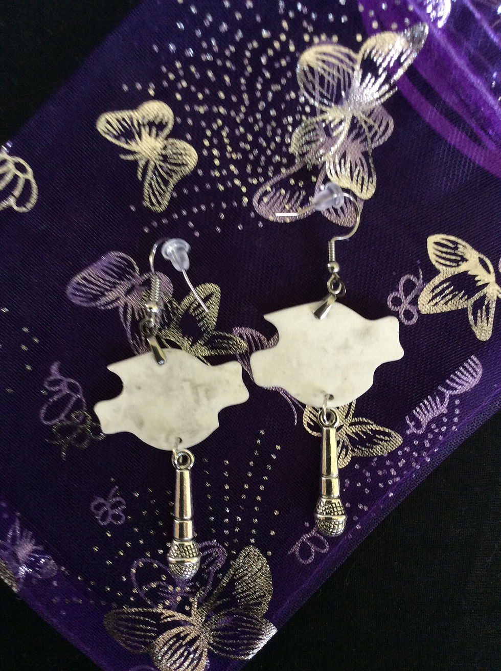 Thumbnail: Kiki.FM Classic Rock Radio Earrings with Silver Tone Wire & Microphone Charm