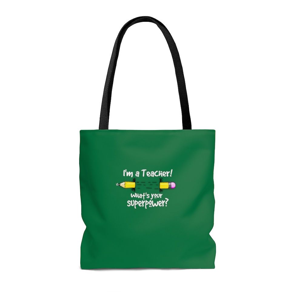 Thumbnail: I'm a teacher! What's your superpower? AOP Tote Bag