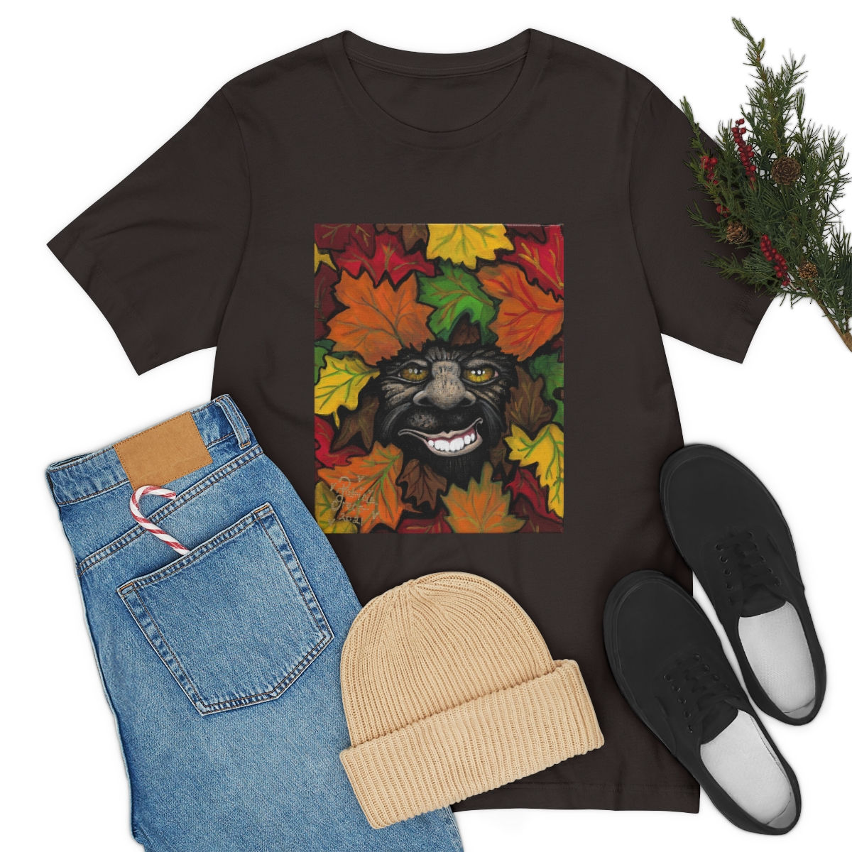 Bigfoot Peek-A-Boo It's Fall Y'all Themed Unisex Jersey Short Sleeve Tee