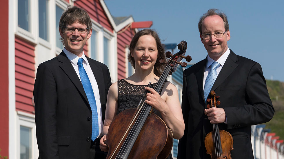 Drei Menschen mit Instrumenten