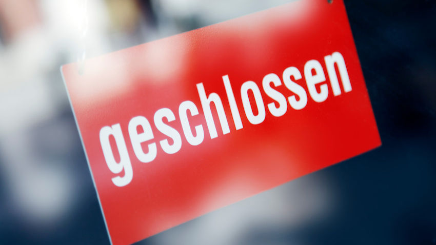 Schild: Geschlossen