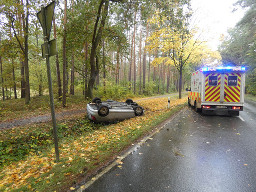 Glück im Unglück: Kein Verletzter nach Unfall auf der B214