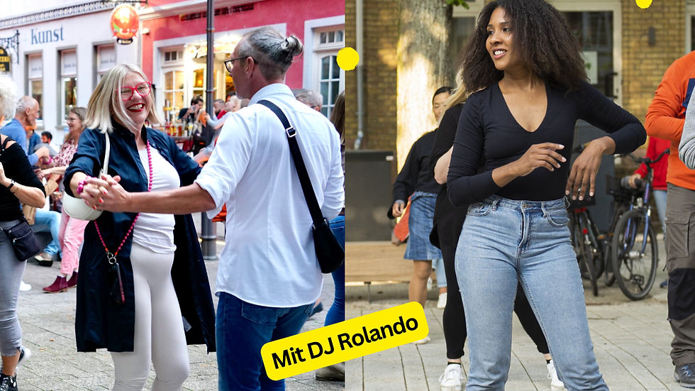Tanzende Menschen in der Innenstadt